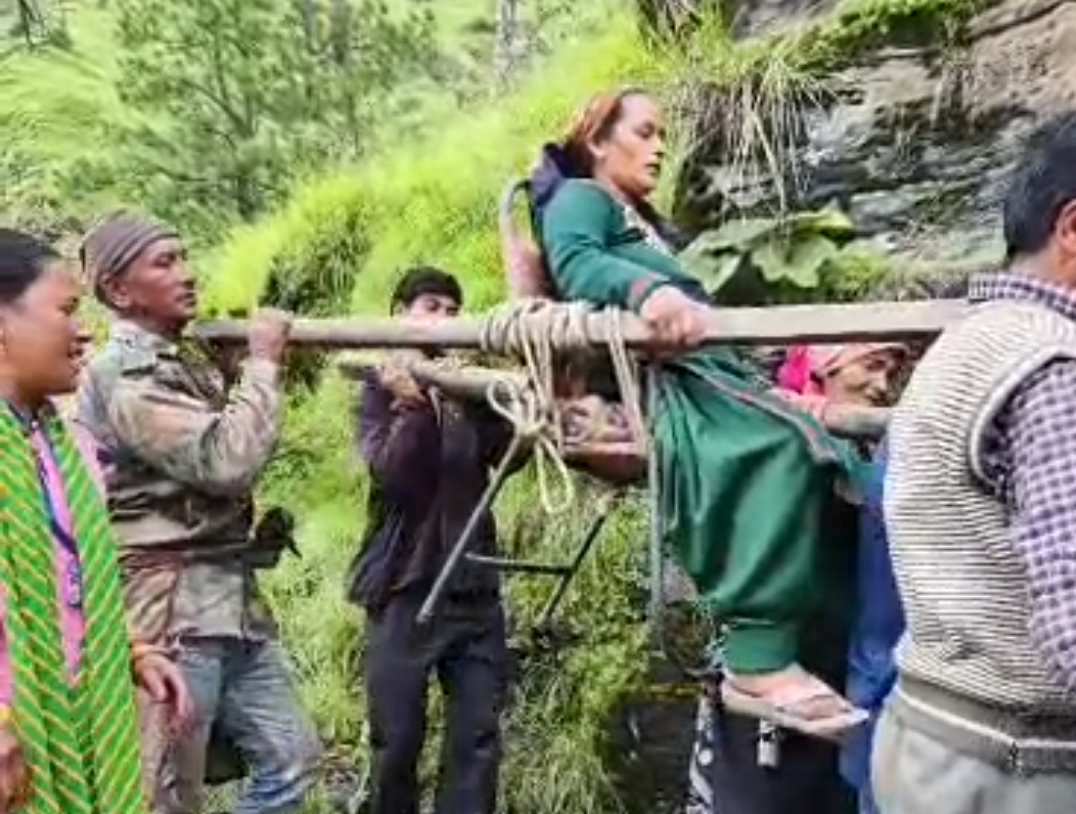 सड़क नहीं बनी तो गर्भवती महिला को पालकी बनी सहारा